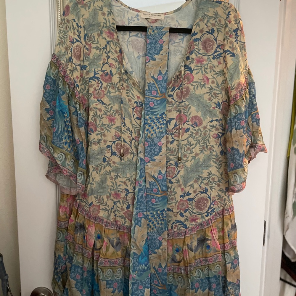 Oasis peacock mini dress